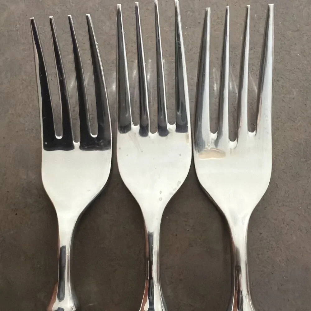 Set Of 3 Stanley Roberts Spectrum Ivory Stainless SALAD FORKS 6 3/4